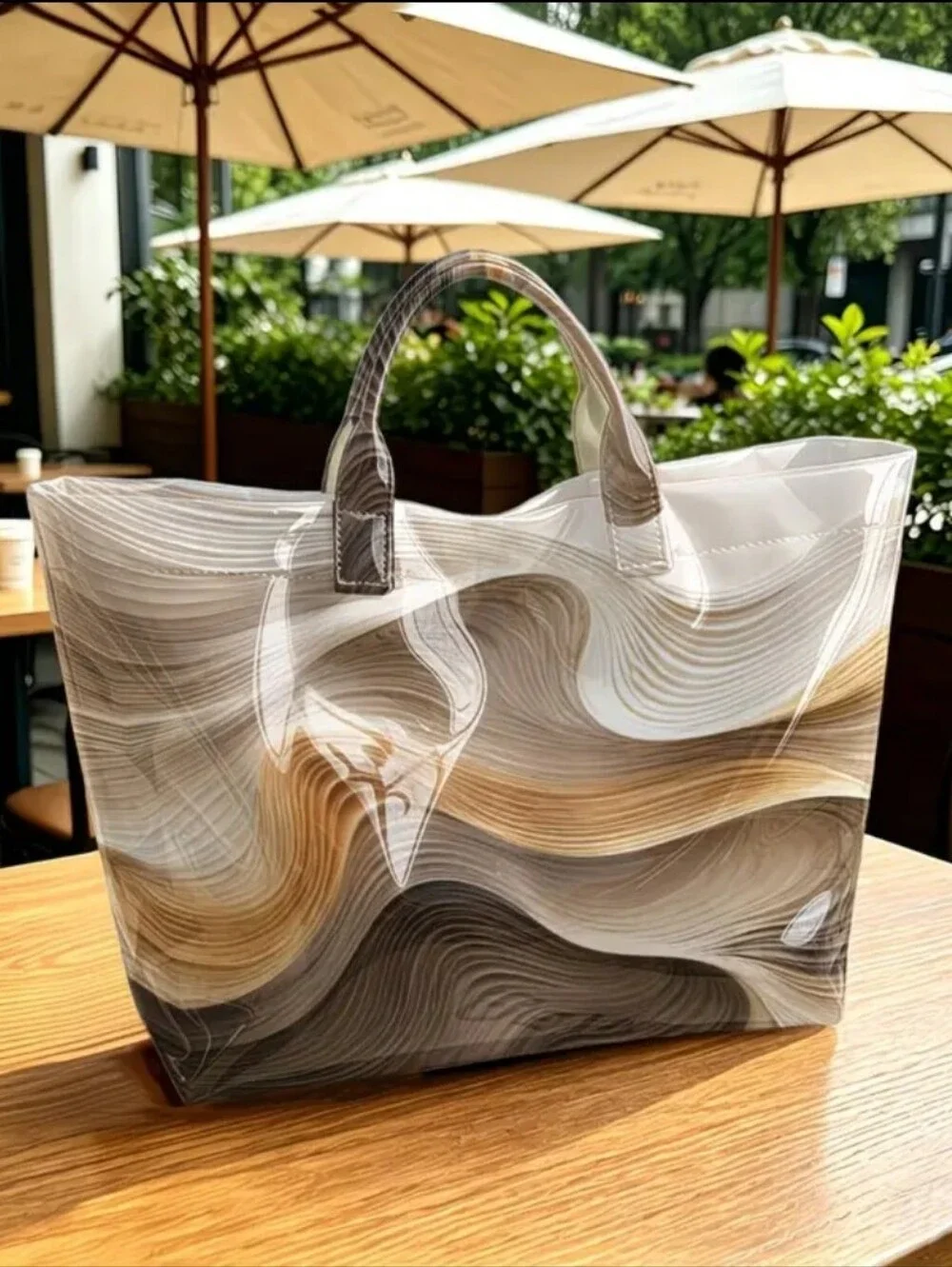 Abstract Dune Big Shoulder Tote Carry Bag